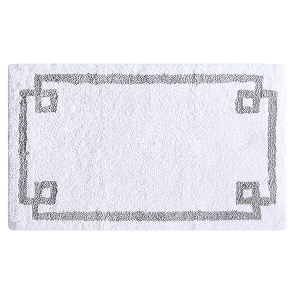 MAYEERTY Medium Pile Cotton Tufted Bathroom Rug, White, 24"W x 40"L