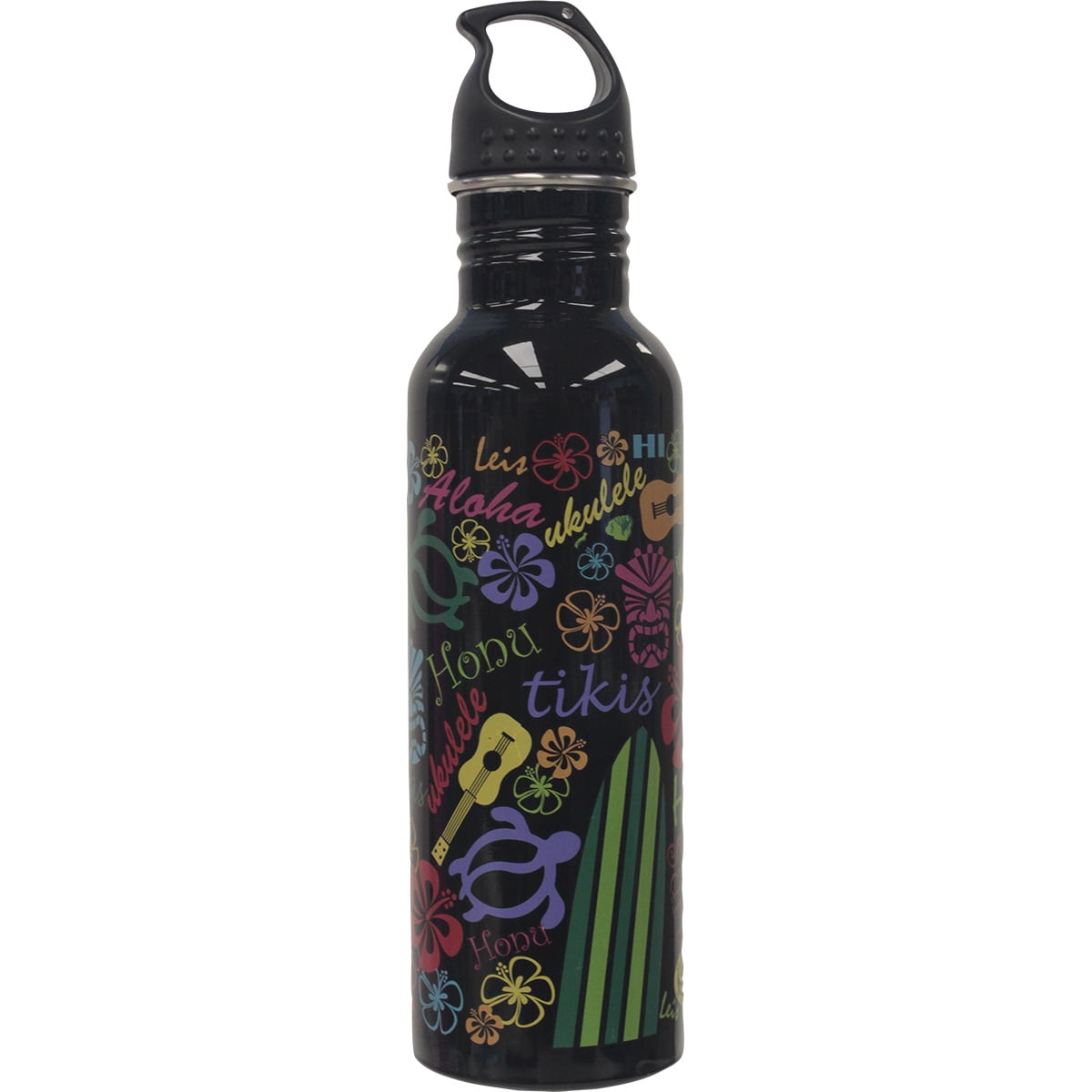 Gotta Be Hawaiian 25 oz. Stainless Steel Water Bottle -  Black  "Words Of Hawaii"