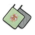 thumbnail image 2 of Carolines Treasures CK4295PTHD Dachshund Red 2 Green Flowers Pair of Pot Holders 7.5HX7.5W multicolor, 2 of 4