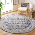 thumbnail image 2 of SAFAVIEH Odyssey Edmond Damask Polyester Area Rug, Grey/Navy, 6'7" x 6'7" Round, 2 of 8