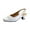White, variant on Mabel Women's Wide Width Leather Low Heel Slingback Pumps