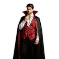 thumbnail image 2 of JOANKDMI Mens Gothic Vampire Costume Set with Stand Collar Cape Vest and Ruffle Shirt Classic Aristocrat Dracula Outfit for Halloween Role Play Role Play Theme Party, 2 of 6