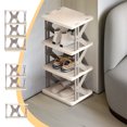 thumbnail image 1 of Wzzjkit Stackable Shoe Rack 2 Layer Tall Shoe Organizer for Entryway 2 Pairs Shoe & Boots Organizer Storage Shelf Long-Lasting Dusts Proof Shoe Cabinet, 1 of 7