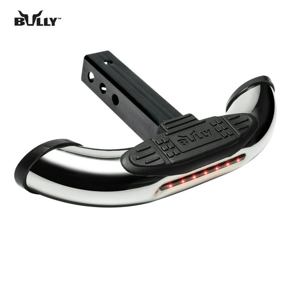 Bully Truck 2" Hitch Step with LED Brake Lights  - Chrome