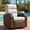 Brown/Beige, variant on LayinSun Oversized Wicker Outdoor Swivel Glider Recliner with Adjustable Backrest & Footrest, Patio Reclining Lounge Chair