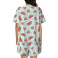 thumbnail image 3 of Kdxio Watermelon Print Pajamas Sets for Women Short-Sleeved Pjs with Lounge Shorts Two Piece Sleepwear S-4XL, 3 of 9