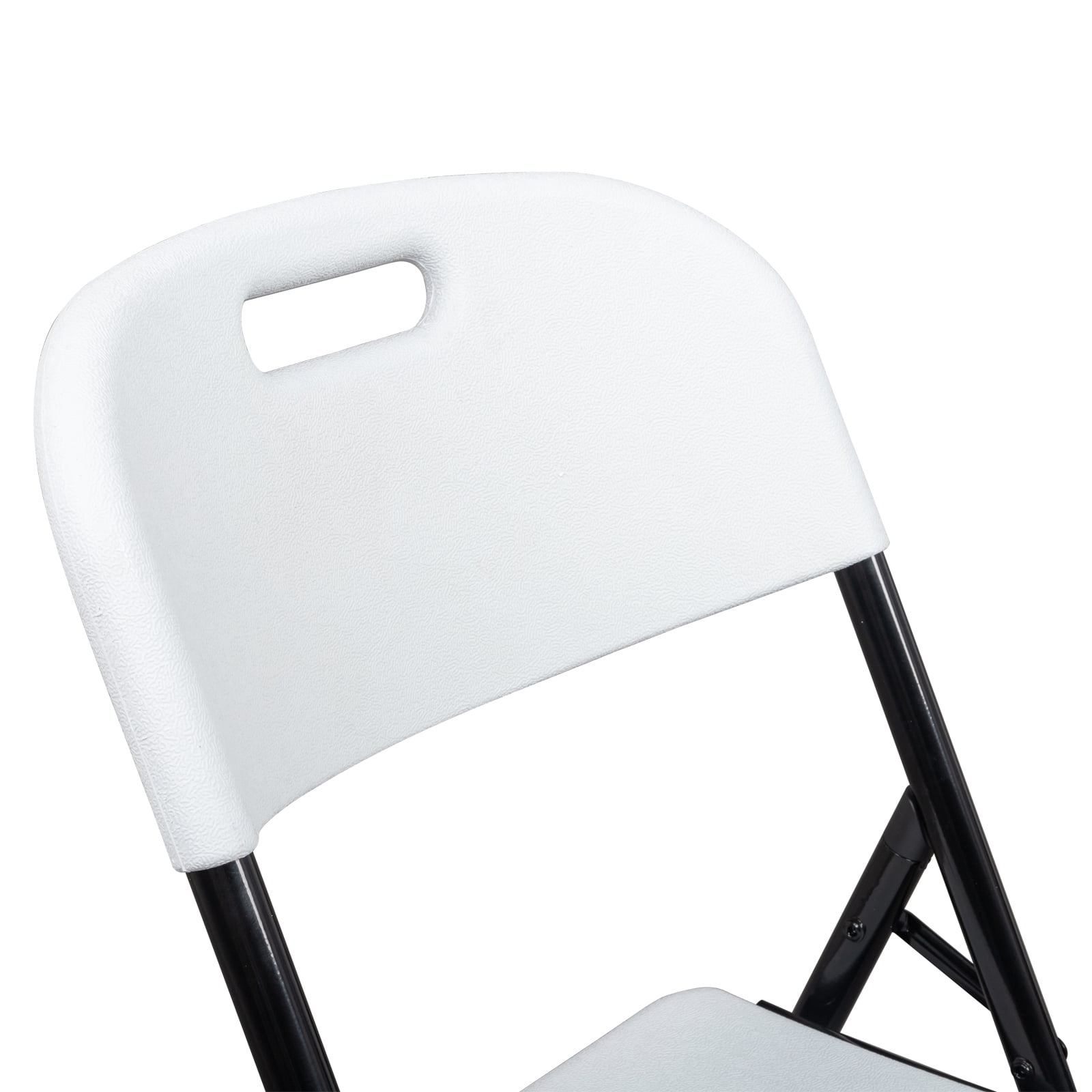 GZXS Plastic Chair, White Seat & Back Stackable Indoor Outdoor