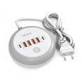 thumbnail image 1 of Chargeur de Voyage 50W 6 Ports avec 2 Ports Type-C & 4 Ports USB-A, Hub de Charge Rapide et Simultanée, Multiprise Compacte pour Maison, Bureau et Usage International, 1 of 8