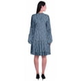 thumbnail image 4 of Moomaya Womens Long Sleeve Printed Knee Length Dress Flared Flowy Summer Dress, 4 of 6