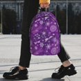 thumbnail image 2 of Easygdp Purple Snowflakes Mochila Ligera de 15 Pulgadas para Estudiantes, Mochila Cómoda para la Escuela y Viajes, Correas Ajustables, 2 of 6