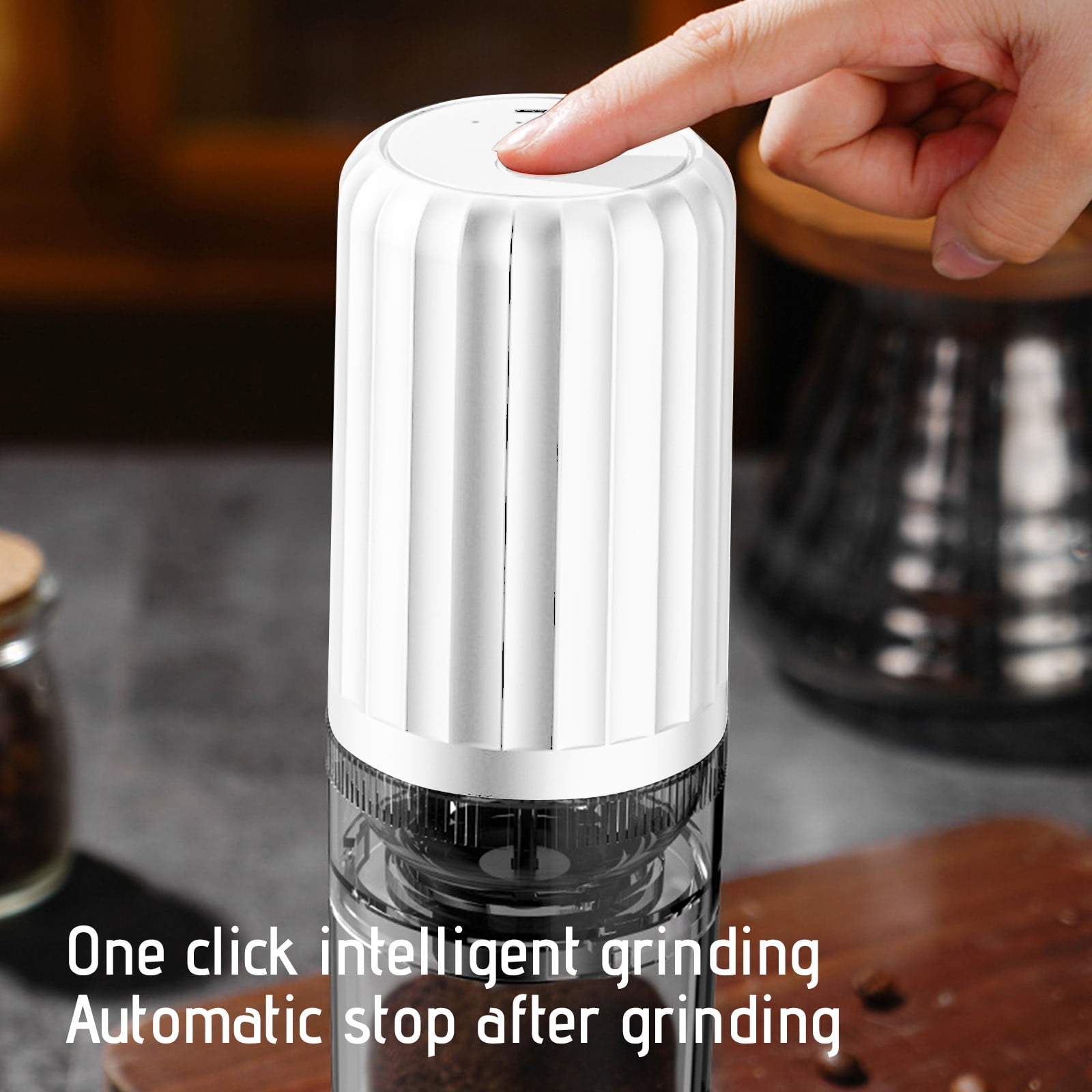 COM1950s Coffee Bean Grinder Electric Coffee Grinder Electric Coffee Grinder with Stainless Steel Blades Coffee and Spice Grinder with Powerful Motor Large Capacity for Coffee Beans Herbs Spices