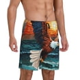 thumbnail image 2 of Pofeuu Textured Bald Eagle Print Men's Soft Woven Elastic Waistband Sleep Pajama Short-3X-Large, 2 of 6