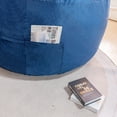 thumbnail image 4 of Lamerge Adult bean bag chair, velvet fur, high elastic memory foam filling, comfortable and foldable, suitable for bedroom living room study, Blue, 4 of 6