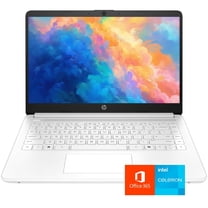 HP 14 inch Laptop Ultra Thin, 1-Year Office 365 included, Intel Processor, 16GB RAM, 64GB EMMC 512GB PCIe SSD, HDMI, USB-C, Windows 11 S, Pure White