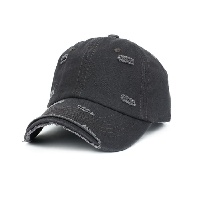 ylioge Denim Baseball Cap for Men & Women Ripped Adjustable Golf Snapback Hats Unisex Couples Casual Solid Sun-Protection Trucker Hat