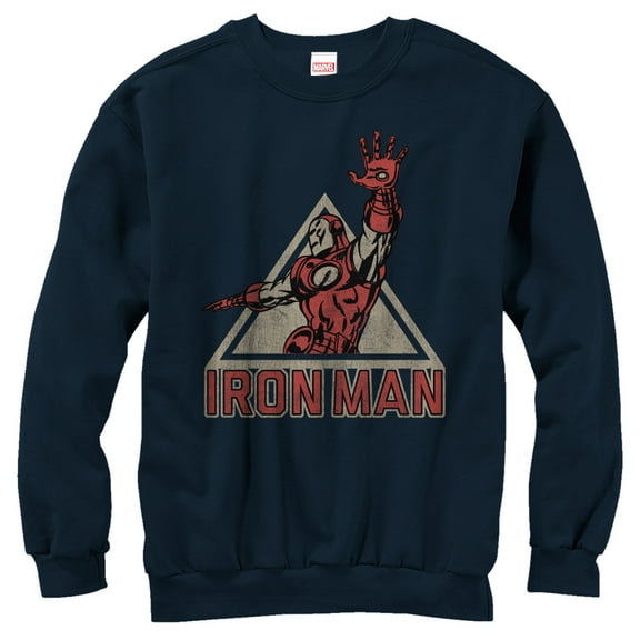 Men's Marvel Triangle Iron Man  Sweatshirt Navy Blue Large
