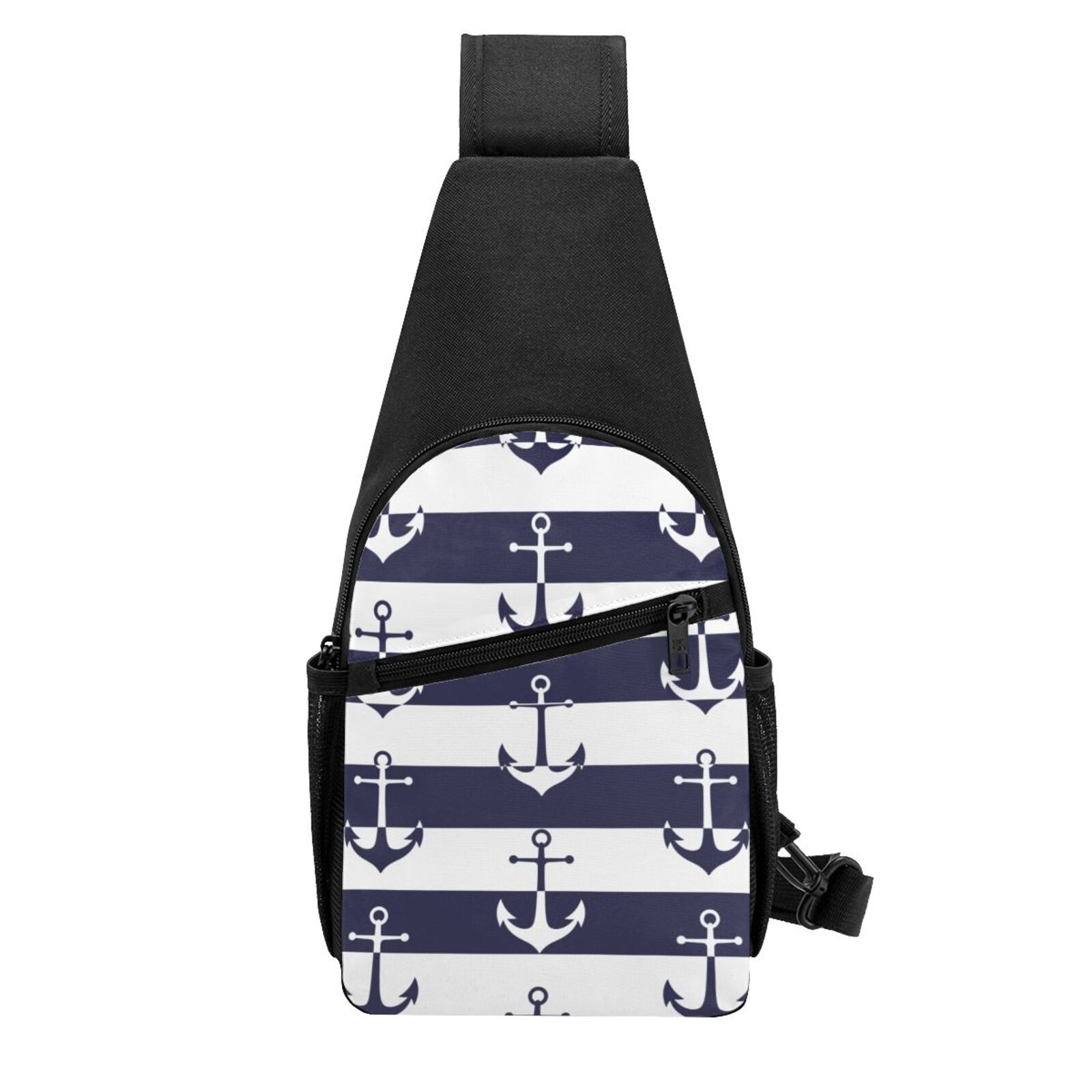 Xecao's Anchors Print Sling Bag: A Versatile Chest, Shoulder, and Crossbody Backpack for Casual Days Out, Perfect for Both Men and Women