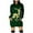 Dark Green, variant on Women Christmas Outfit Festive Holiday Women's Long Sleeve Pullover Hooded Sweater Dress with Festive Print and Front Pocket Green S