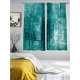 thumbnail image 3 of Teal Abstract Sheer Curtains for Living Room Bedroom, Light-filtering Sheer Curtain, Vintage Graffiti Rod Pocket Voile Window Treatment Drapes, 52’’Wx72’’L, 2 Panels Set, 3 of 7