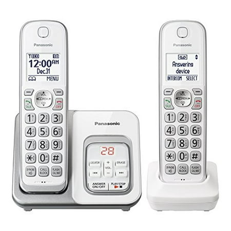 Panasonic KX-TGD532W Cordless Phone With Handset Cordless Phone with Answering Machine - 2 (Best Portable Home Phones)