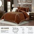 thumbnail image 6 of Lanco 7 Piece Rust Comforter Set , Queen Size Corduroy Peicework Bedding , All Season Bedding Set , Bed Skirt, Pillows & Shams, 6 of 7