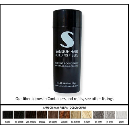 BLACK color Samson Best Hair Loss Concealer Building Fibers CONTAINER With 25 grams USA Also Fits Spray