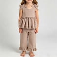thumbnail image 6 of Amidoa Girls 2 Piece Outfits Summer Clothes Cotton Tank Top Solid Color T-Shirt and Casual Shorts Kids Clothing Sets,Khaki Size 18, 6 of 6