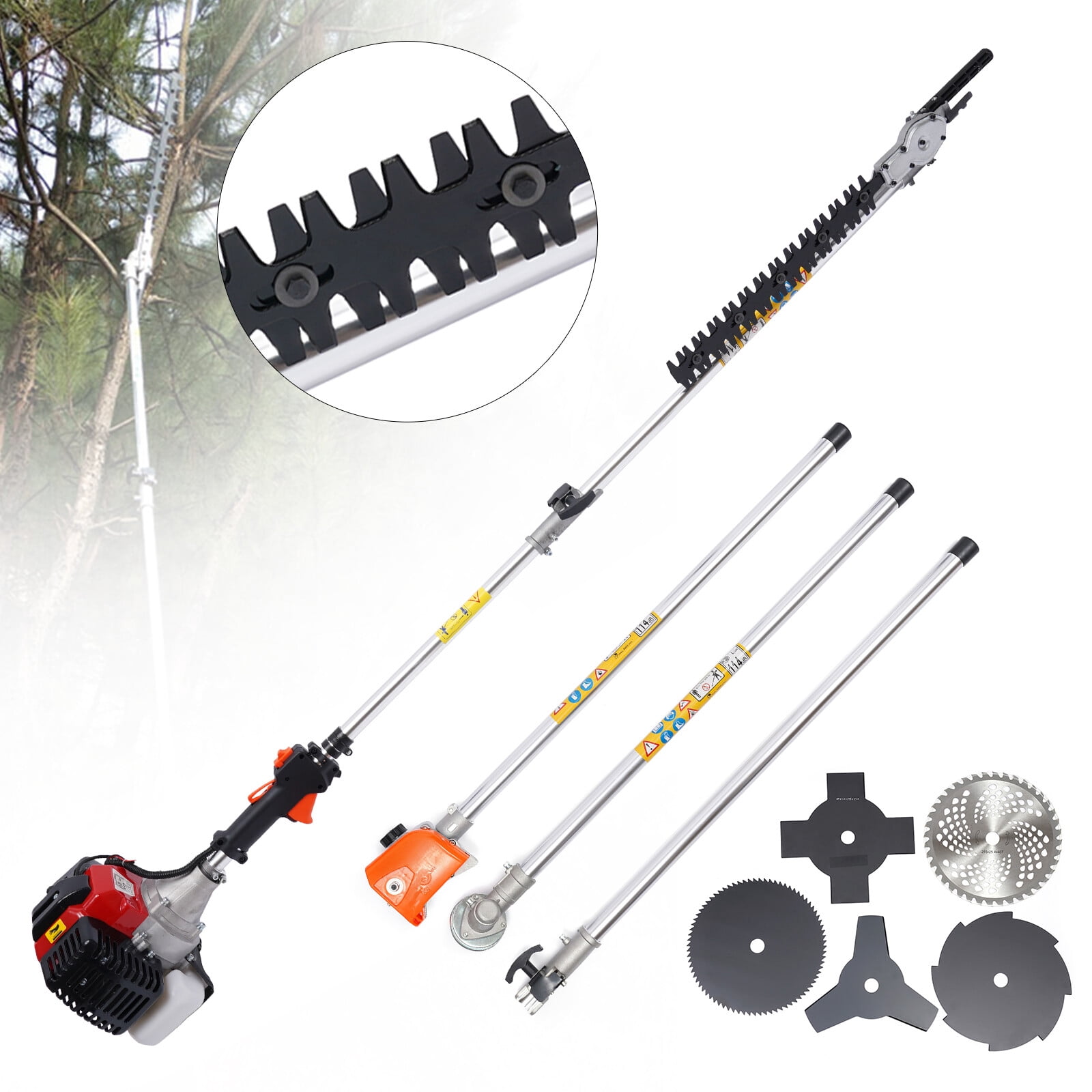 2-stroke 52cc Hedge Strimmer Brush Cutter Lawn Mower Yard Pruner Grass Trimmer for Shrub Harvesting Cleaning