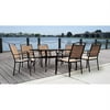 Mainstays Sand Dune Outdoor Patio Dining Set, Metal Sling 7 Piece, Tan