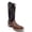 Brown, variant on Men’s Leather Western Boot Pirarucu Fish Print Square Toe Mid Calf