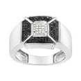 thumbnail image 3 of .925 Sterling Silver 3/8 Cttw Composite Enhanced Black and White Diamond Men's Band Ring (H-I, I2-I3) - Size 10, 3 of 7