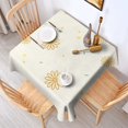 thumbnail image 2 of 42x42in(107x107cm) Square Tablecloth, Waterproof Polyester Table Cover, Wrinkle Resistant & Washable Fabric for Dining, Kitchen, Picnic, Daisy Flowers Print, 2 of 5
