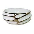 thumbnail image 1 of MEJE 18 Inch Above Counter Art Basin Oval Embossed Pattern With Gold Trim Design, Countertop Bathroom Vessel Sink, Porcelain Ceramic Vanity Sink (Include pop up drain), 1 of 5