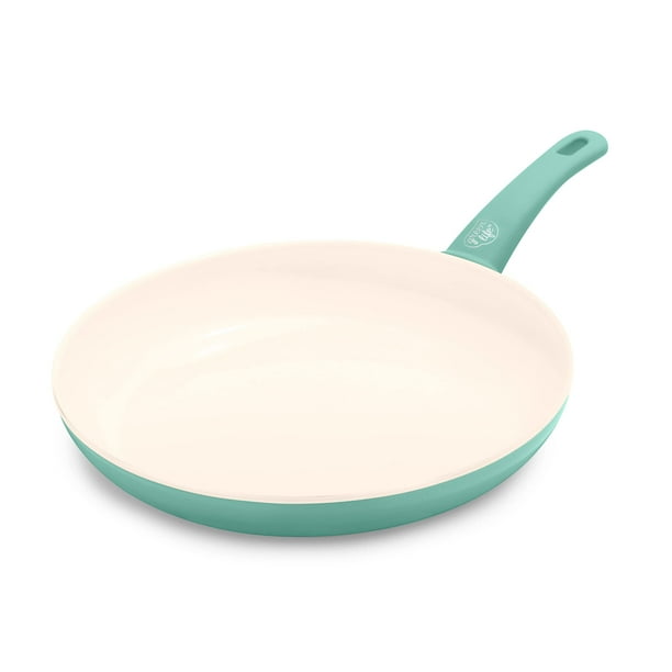 Greenlife Sartén antiadherente de cerámica saludable con agarre suave, sartén sin Pfas, apta para lavavajillas, color turquesa