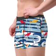 thumbnail image 2 of Yiaed Fish And Shark Print Men's Soft Cotton Boxer Shorts Breathable Boxers Underwear Moisture-Wicking Underwear Stretch Boxer Briefs for Man-X-Large, 2 of 5