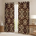thumbnail image 2 of Homewish Fashion Buffalo Plaid Blackout Curtains Set of 2 (52x84 Each), Brown Gold Abstract Window Curtains, Teens Adult Men Women Curtains and Drapes, Black Out Curtains Decor, 2 of 6