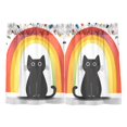 thumbnail image 7 of Yayeee Kitchen Curtains Tier Pair Light Filtering 27"x36" Rod Pocket Short Cafe Window Panel, Black Cat Rainbow, 7 of 7