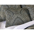 thumbnail image 4 of Chezmoi Collection Seville 9-Piece Medallion Paisley Jacquard Comforter Set, Queen, Blue/Gold, 4 of 5