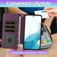 thumbnail image 6 of Furiet Argyle Wallet Case for Samsung Galaxy S21 Plus S21+ 5G & Tempered Glass Screen Protector Wrist/Shoulder Strap Card Slot Folio Stand Phone Cover for S21+5G S21plus 21S + S 21 21+ G5 Deep Purple, 6 of 8