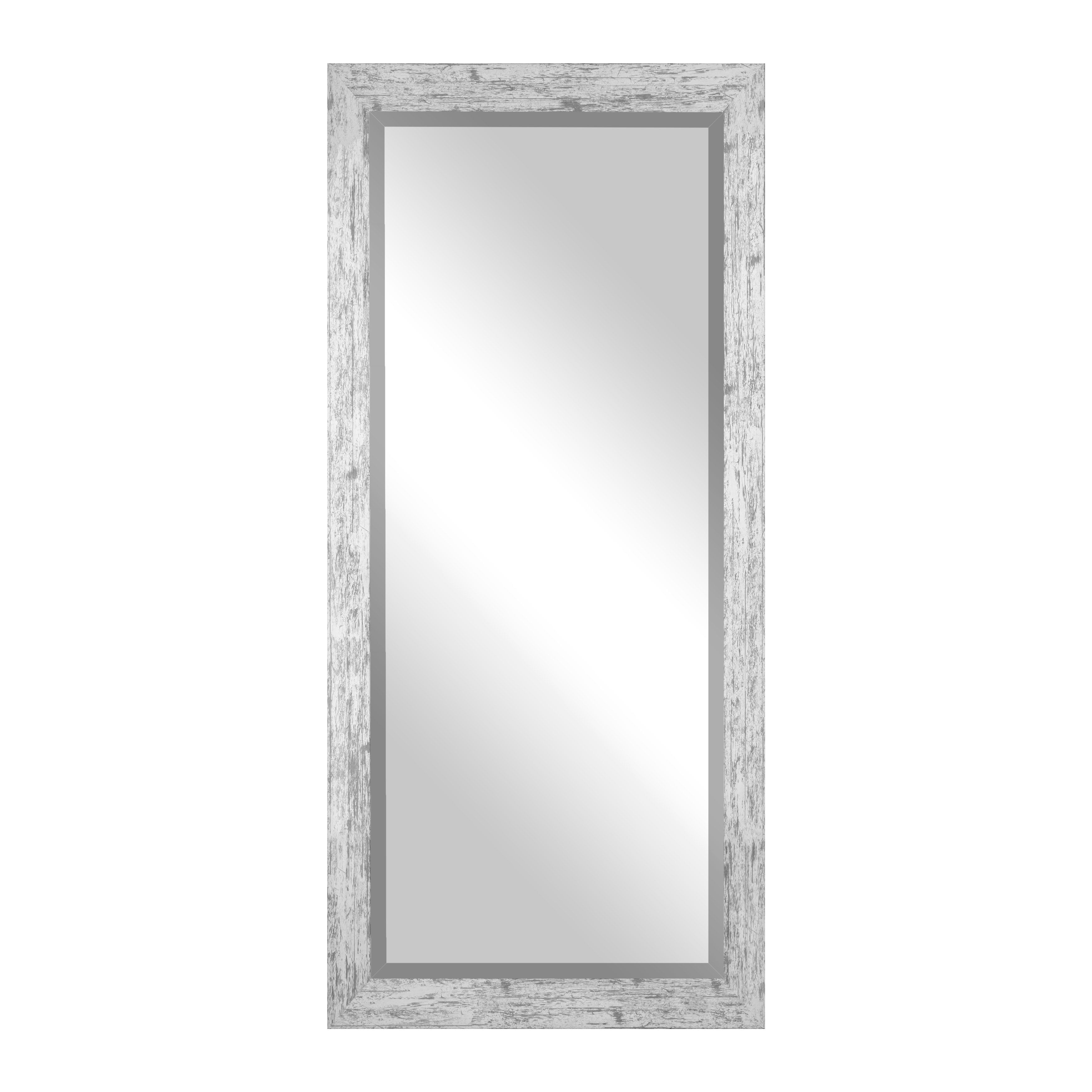 Rayne Beveled Full Length Wall Mirror 65.5"x32" Floor Mirror Weathered White