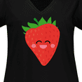 thumbnail image 4 of Inktastic Strawberry Kawaii Women's Plus Size V-Neck T-Shirt, 4 of 5
