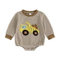 thumbnail image 4 of Wonitaaizi Halloween Baby Clothes Newborn Boy Girl Pumpkin Bubble Romper Sweatshirt Infant Toddler Fall Outfit(3-6 Months,Yellow), 4 of 5