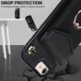 thumbnail image 5 of Compatible iPhone SE 3rd Generation Case 2022,iPhone SE 2020 Case 2nd Gen,iPhone 8 & 7 Case Wallet with Card Holder,Leather Strap Phone Case for iPhone SE Wallet Case with Kickstand Women Black, 5 of 14