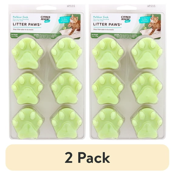 (2 pack) Citrus Magic Pet Odor Control "Paws" for Litter, Outdoor Fresh, 6-Count