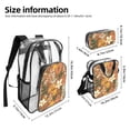 thumbnail image 2 of Transparent Backpack Meal Bag Three-Piece Set With Convenient Access Backpack Meal Bag Equipped With Two Net Pockets For Work Travel Sports Yellow Background With Flowers, 2 of 8