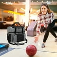 thumbnail image 2 of ametoys Bowling Bag for 2 Balls Portable Bowling Tote Bag with Padded Ball Holder for Double Ball and Pair of Bowling Shoes up to Mens 16, 2 of 7