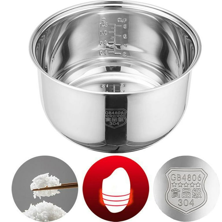 ZyyWoo 304 Stainless Steel Rice Cooker Inner Bowl, Replacement Pot