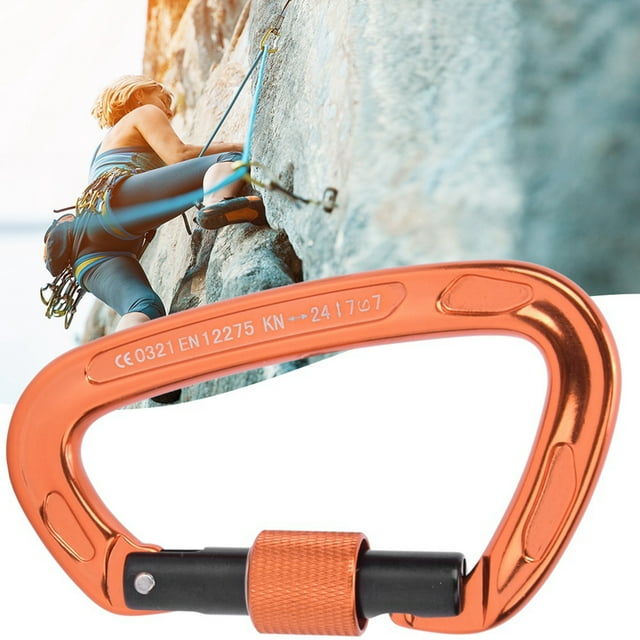 Carabiner, D Ring Buckle Anodic Oxidation For Cycling For Outdoor Orange