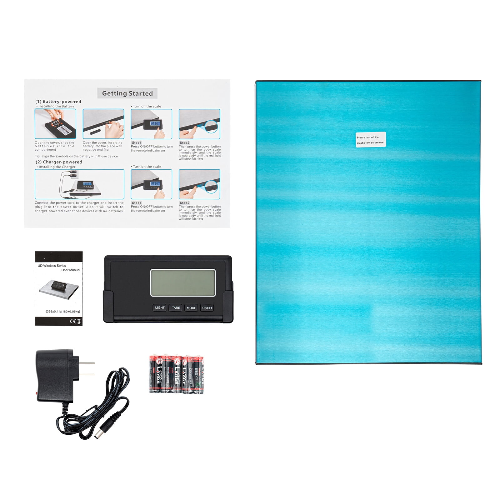 Miumaeov 180kg/396lbs Digital Shipping Scale Lightweight Scale Packages Electronic Scale Cordless LCD Display