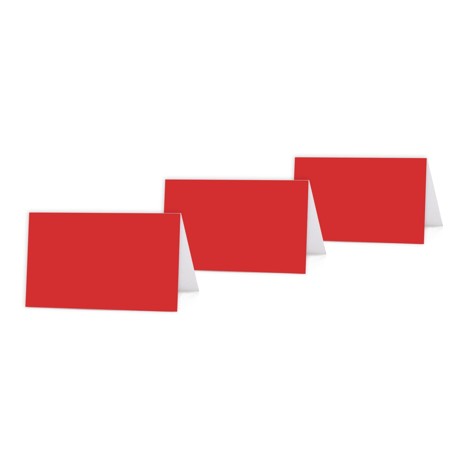 Red Color Blank Table Tent Printable Place Cards, 20-Pack